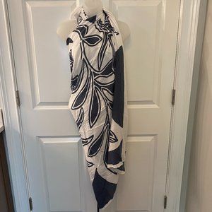 White and Blue Floral Sarong